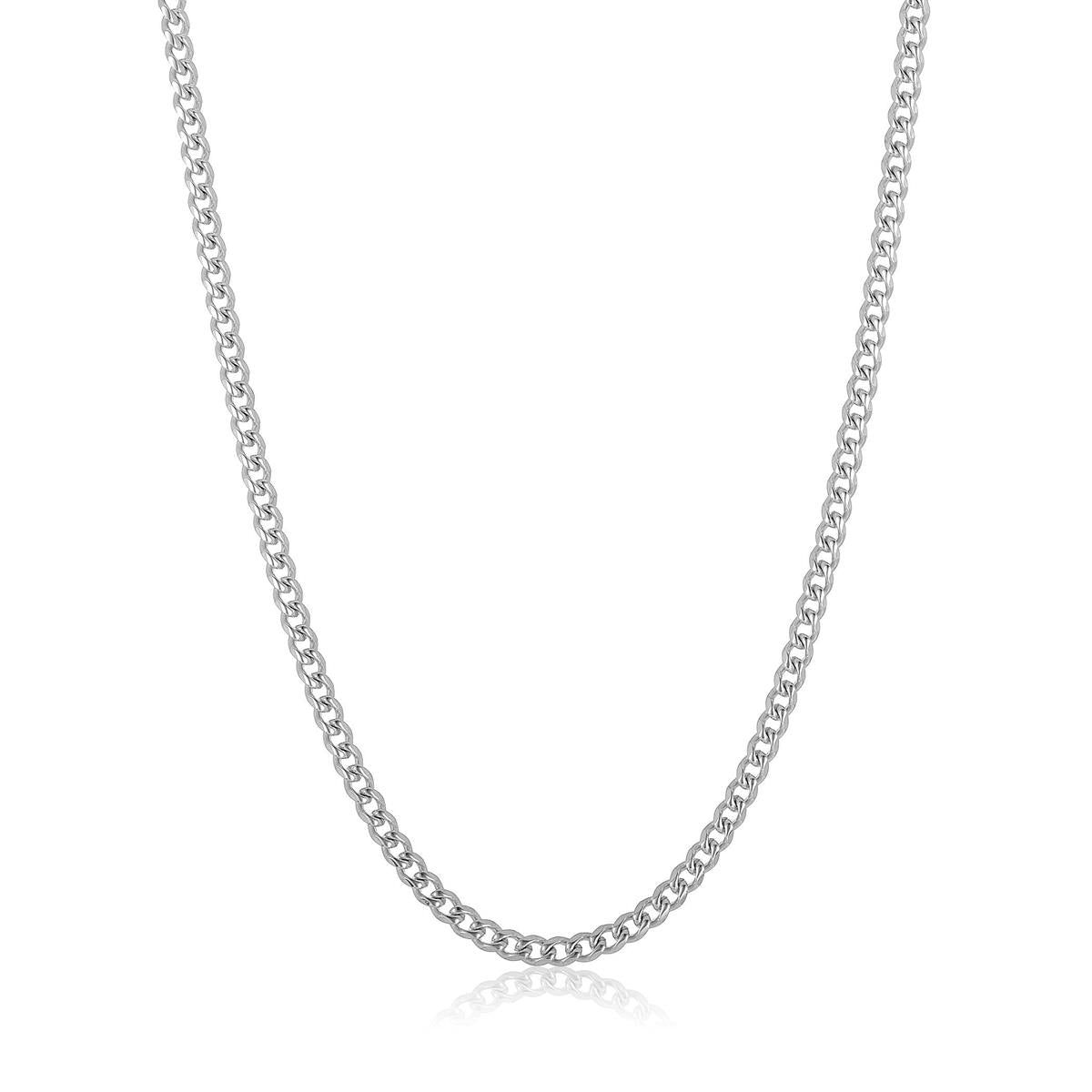 Men's 5mm Rounded Curb Chain Stainless Steel Necklace - 24"