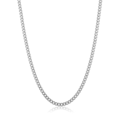 Men's 5mm Rounded Curb Chain Stainless Steel Necklace - 24"