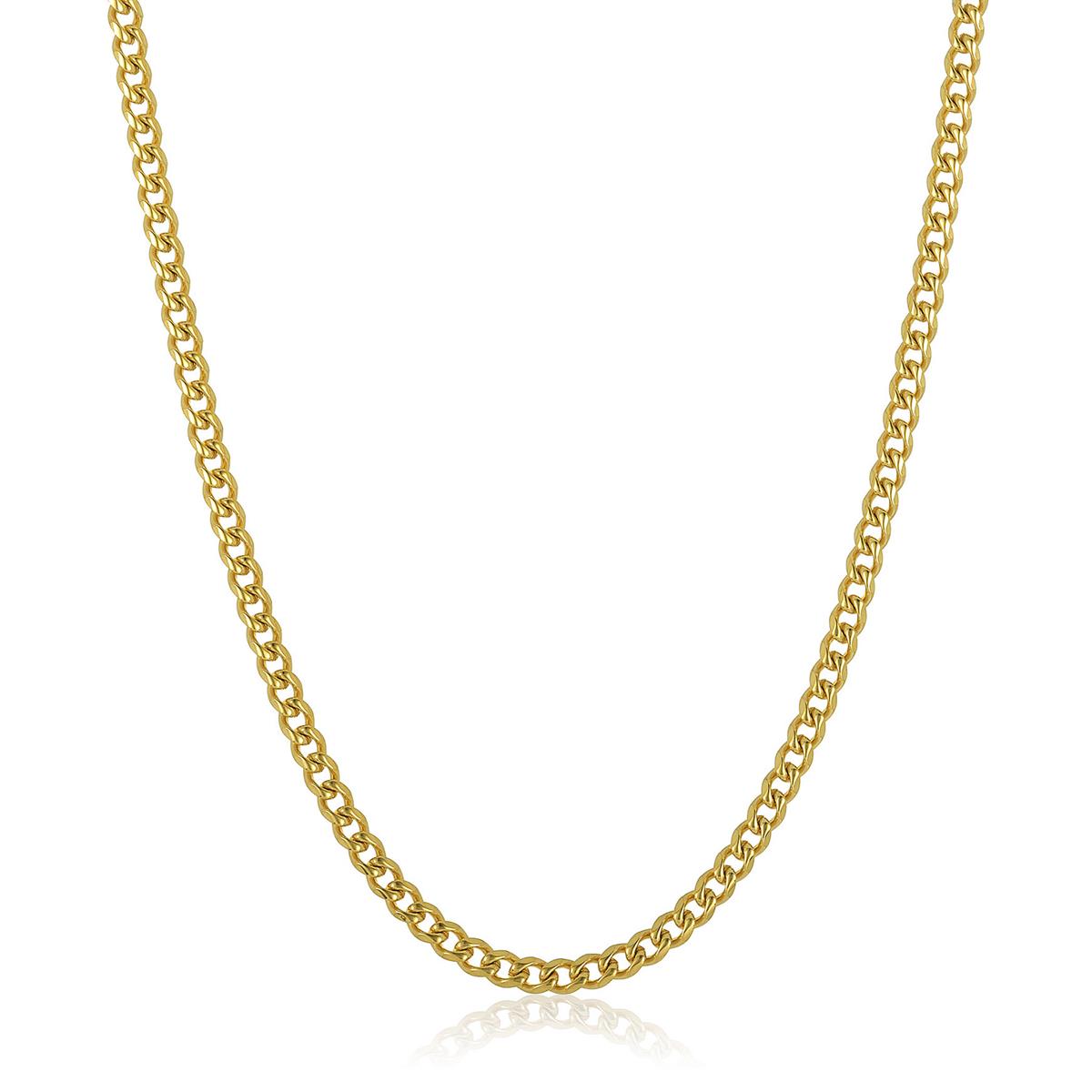 Men's 5mm Rounded Curb Chain Stainless Steel Necklace - 24"