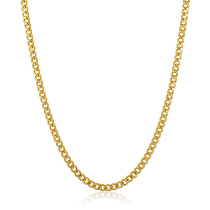 Men's 5mm Rounded Curb Chain Stainless Steel Necklace - 24"
