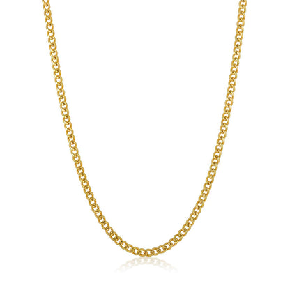 Men's 5mm Rounded Curb Chain Stainless Steel Necklace - 24"