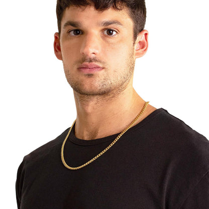 Men's 5mm Rounded Curb Chain Stainless Steel Necklace - 24"