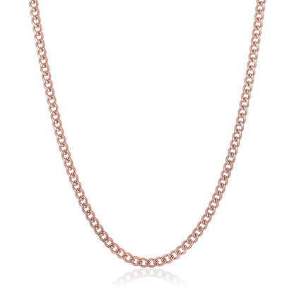 Men's 5mm Rounded Curb Chain Stainless Steel Necklace - 24"