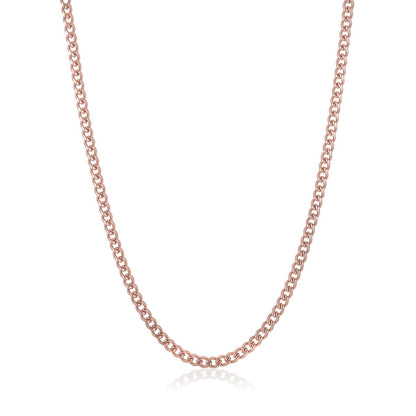 Men's 5mm Rounded Curb Chain Stainless Steel Necklace - 24"