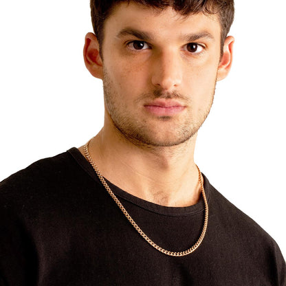 Men's 5mm Rounded Curb Chain Stainless Steel Necklace - 24"