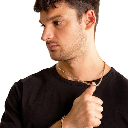 Men's 5mm Rounded Curb Chain Stainless Steel Necklace - 24"