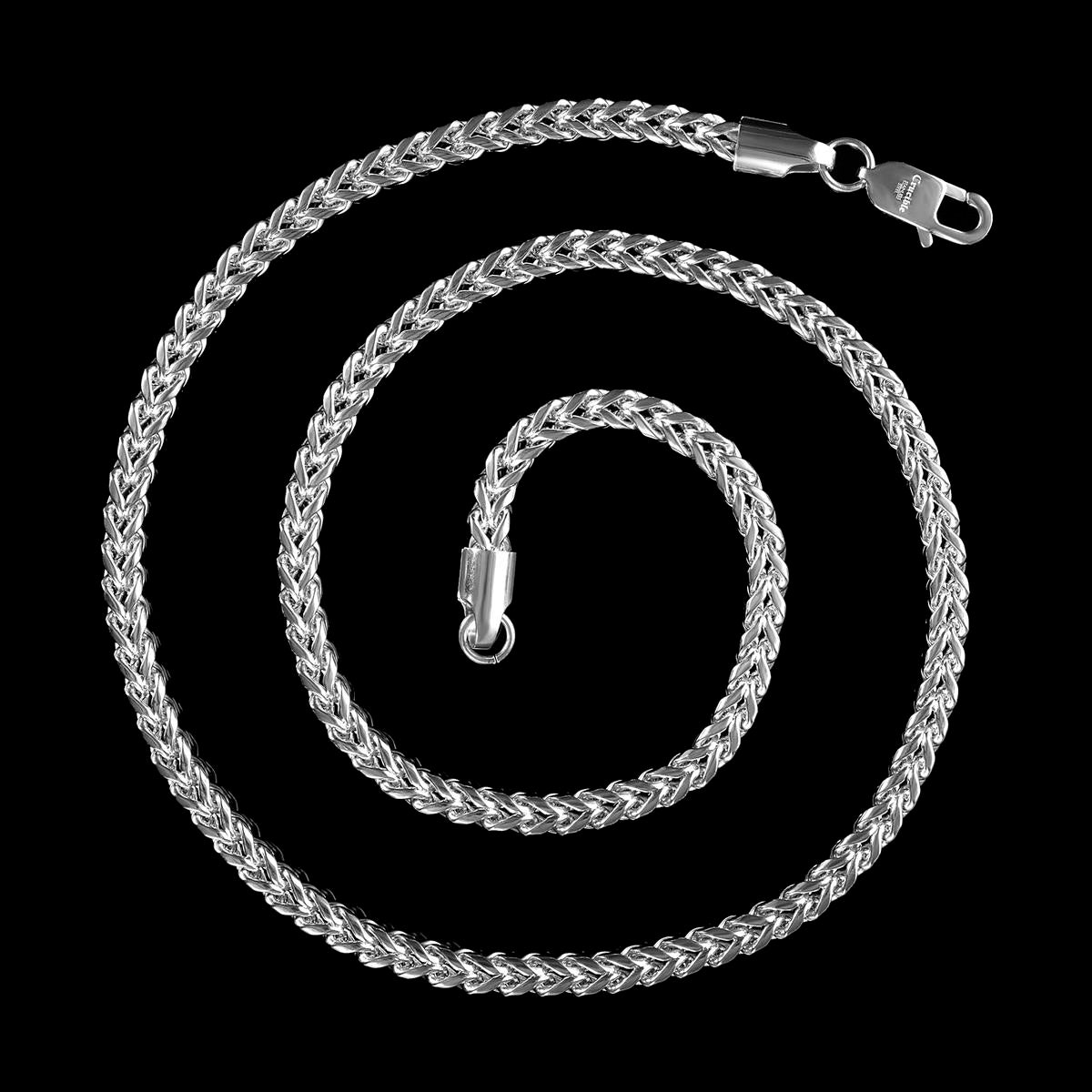 5mm Stainless Steel Rounded Franco Chain 24 Inches