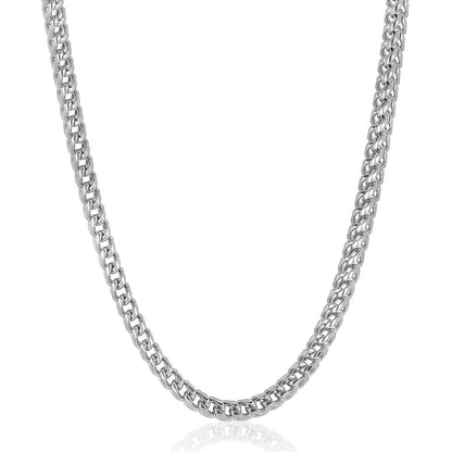 7mm Stainless Steel Rounded Franco Chain 26 Inches