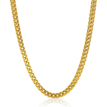 Men's 7mm Rounded Franco Chain Stainless Steel Necklace - 26"