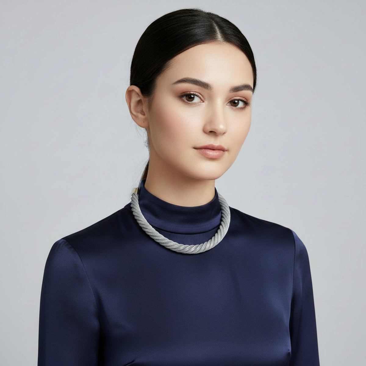 ELYA Women's Polished Mesh Necklace - 18"