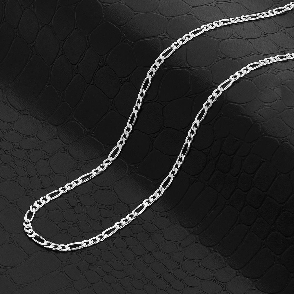 Crucible Jewelry Polished Stainless Steel 3mm Figaro Chain - 20" to 24"