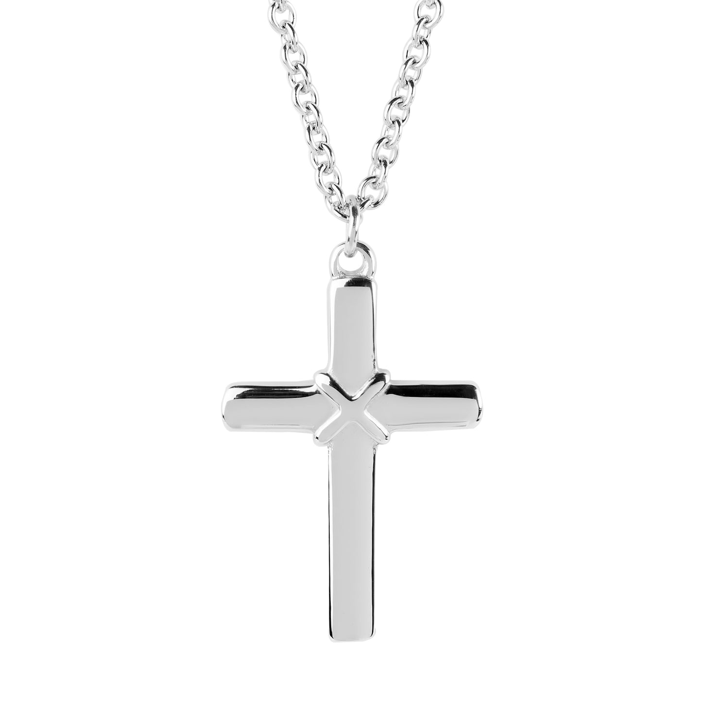 ELYA Women's Polished Cross Pendant Stainless Steel Necklace