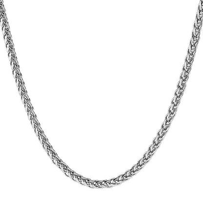 Men's Polished Spiga Chain Stainless Steel Necklace (5.5mm) - 24"