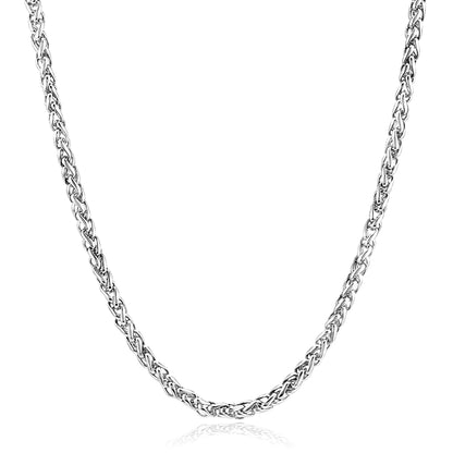 Men's Polished Spiga Chain Stainless Steel Necklace
