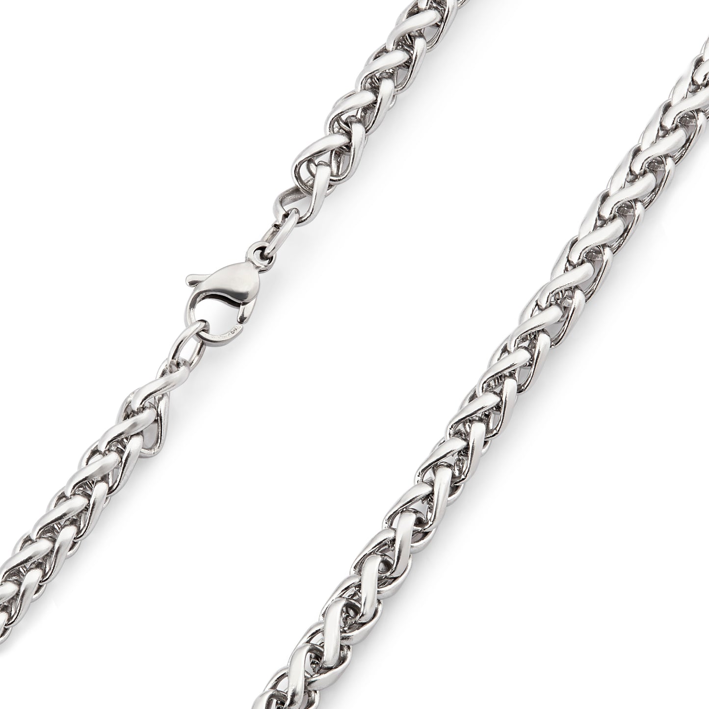 Men's Polished Spiga Chain Stainless Steel Necklace