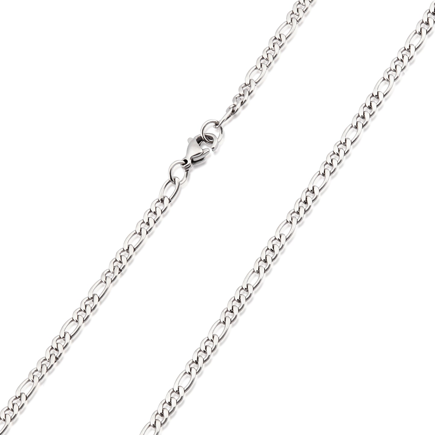 Men's Polished Figaro Chain Stainless Steel Necklace