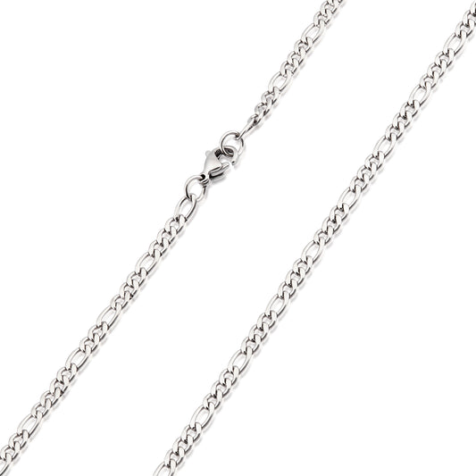 Men's Polished Figaro Chain Stainless Steel Necklace