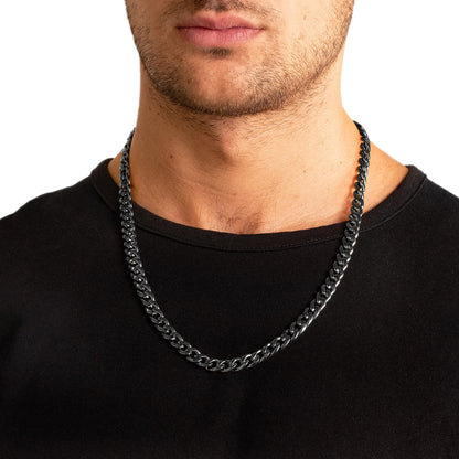 Men's Polished Curb Chain Stainless Steel Necklace