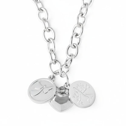 ELYA Blessings, Love and Tree of Life Stainless Steel Necklace - 18"