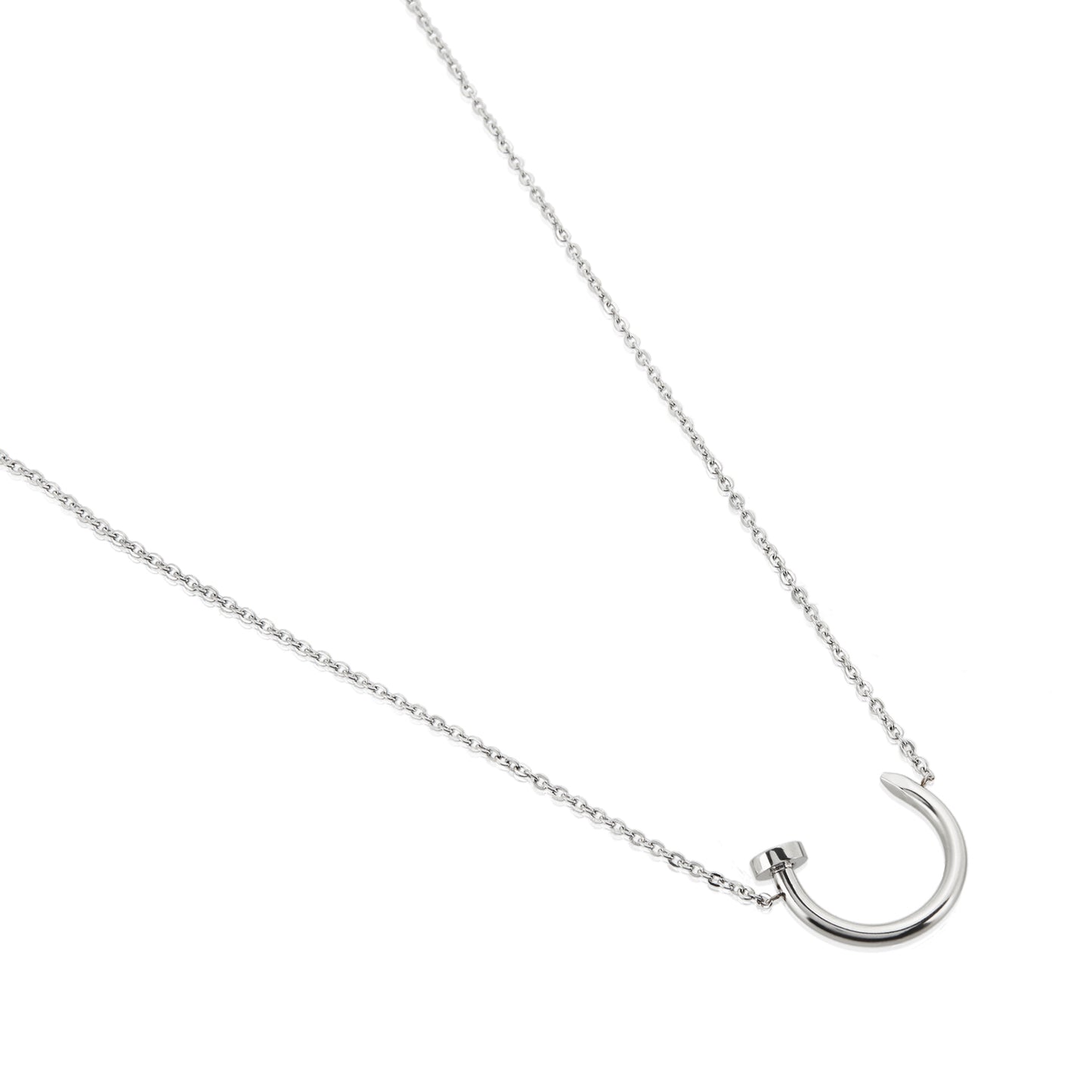 ELYA High Polished Curved Nail Stainless Steel Pendant Necklace - 18"