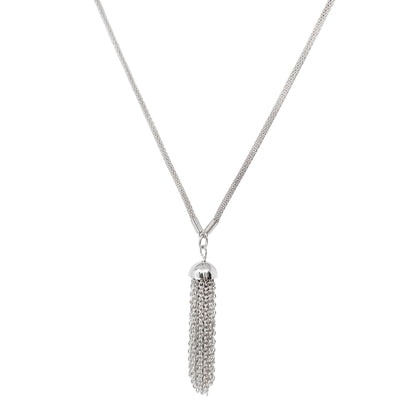 Women's Stainless Steel Lariat Necklace with Tassel Drop