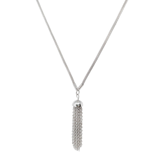 Women's Stainless Steel Lariat Necklace with Tassel Drop