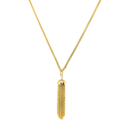 Women's Stainless Steel Lariat Necklace with Tassel Drop