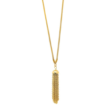 Women's Stainless Steel Lariat Necklace with Tassel Drop