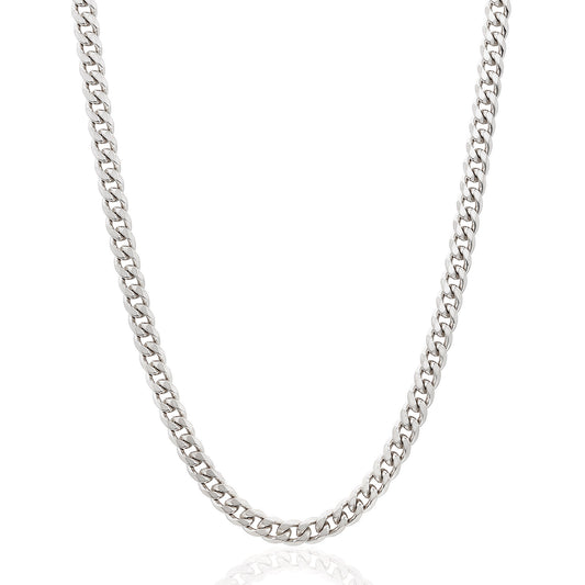 Men's Beveled Edge Curb Chain Stainless Steel Necklace