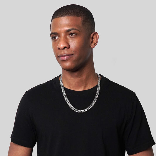 Men's Double Curb Steel Chain Necklace