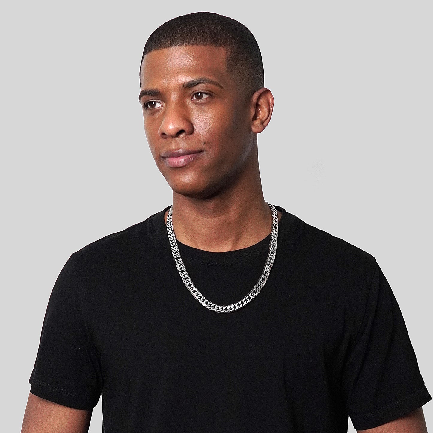 Invicta Jewelry Men's Double Curb Steel Chain Necklace