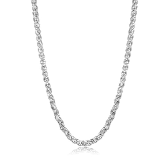Crucible Jewelry Polished Spiga Wheat Chain Necklace