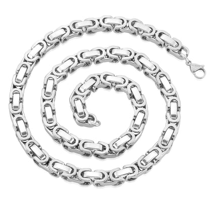 Invicta Jewelry Men's Byzantine Chain Bracelet and Necklace Set