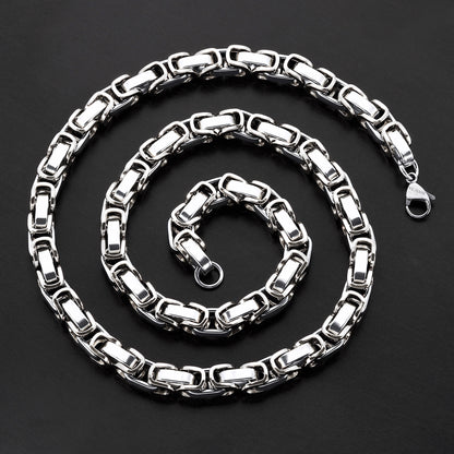 Invicta Jewelry Men's Polished Byzantine Chain Necklace