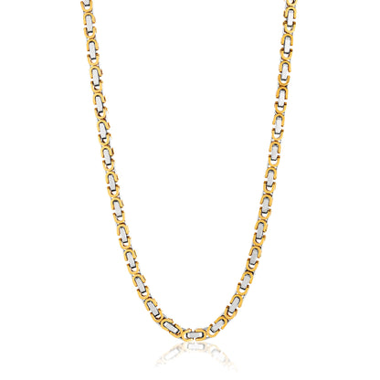 Men's Byzantine Chain Gold Two Tone Necklace