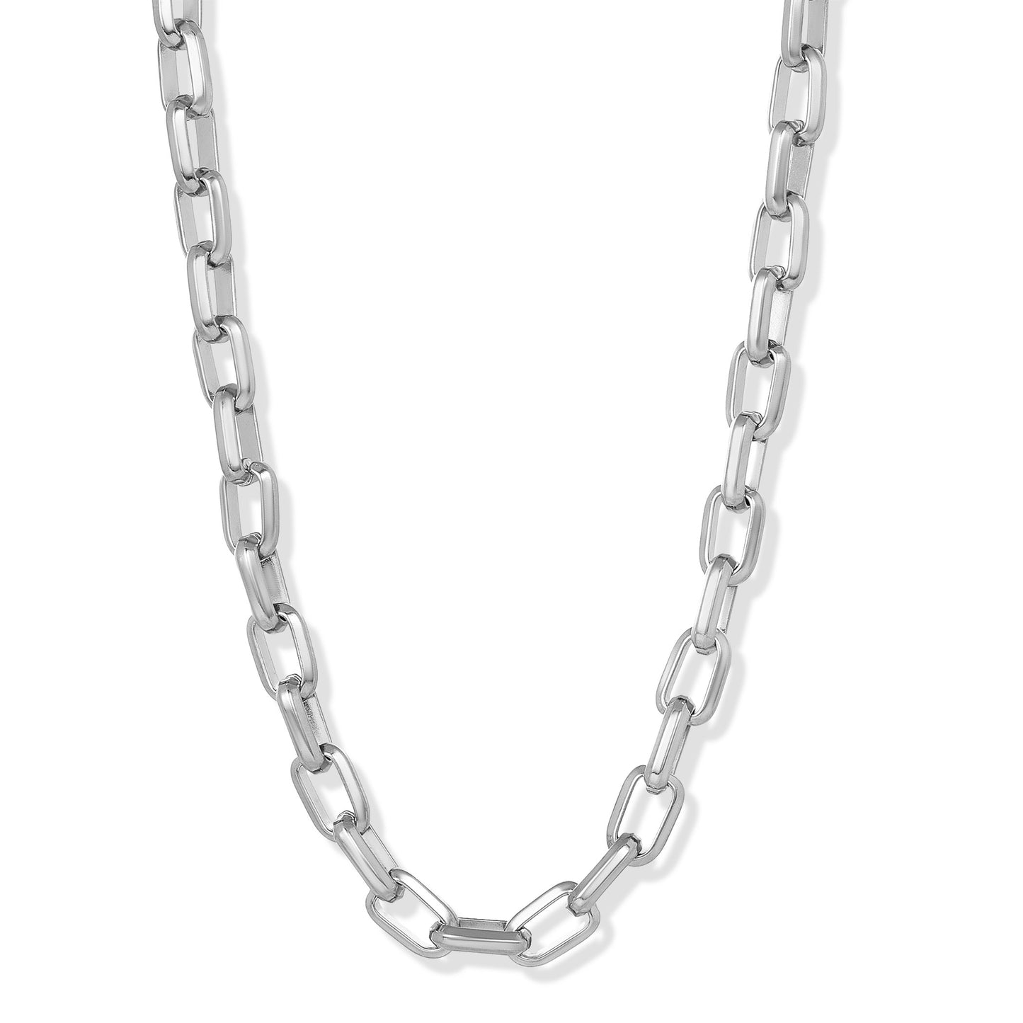 Men's Beveled Edge Large Nautical Oval Link Chain Necklace