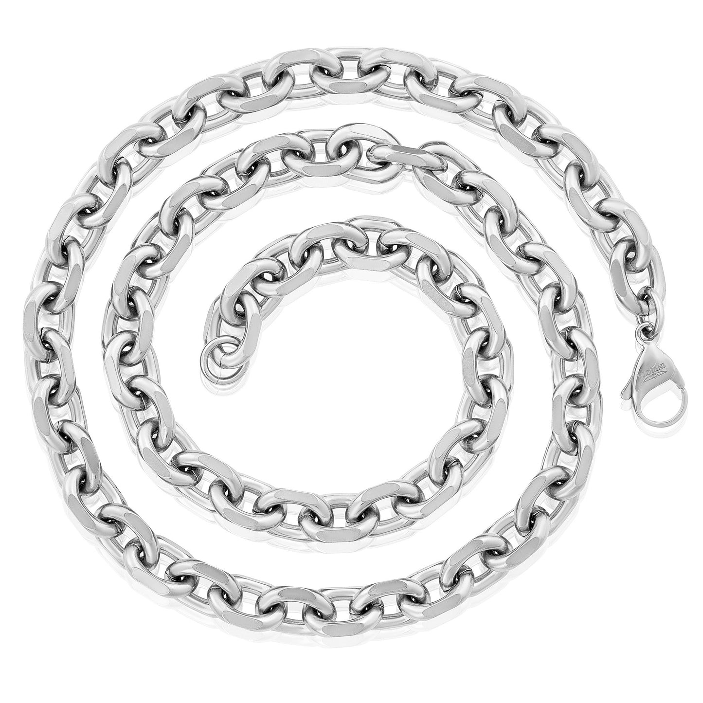 Crucible Jewelry Knife Edge Oval Link Chain Bracelet and Necklace Set