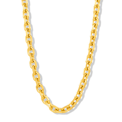 Invicta Jewelry Men's Knife Edge Oval Link Chain Gold Necklace