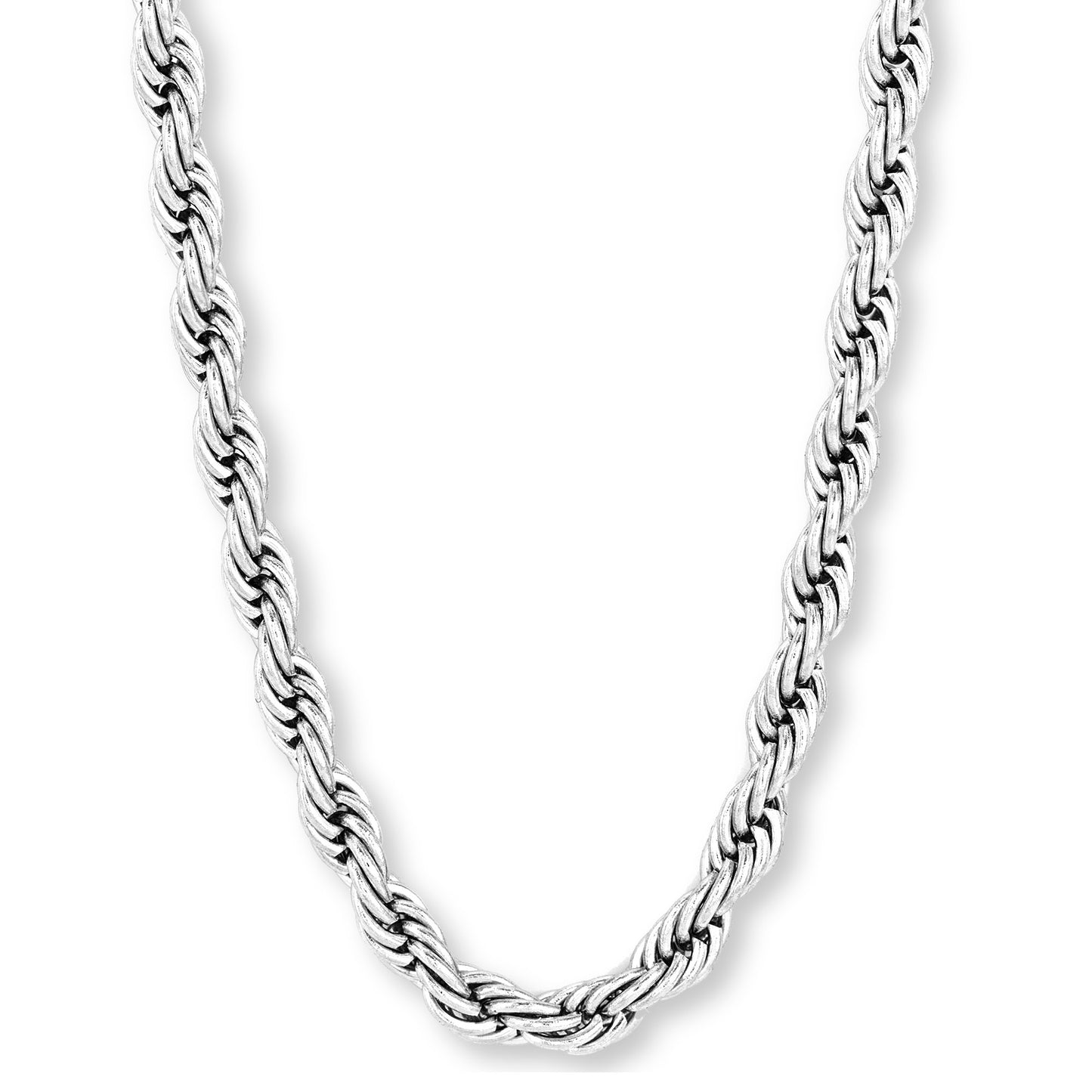 Men's Stainless Steel Polished Rope Chain Necklace