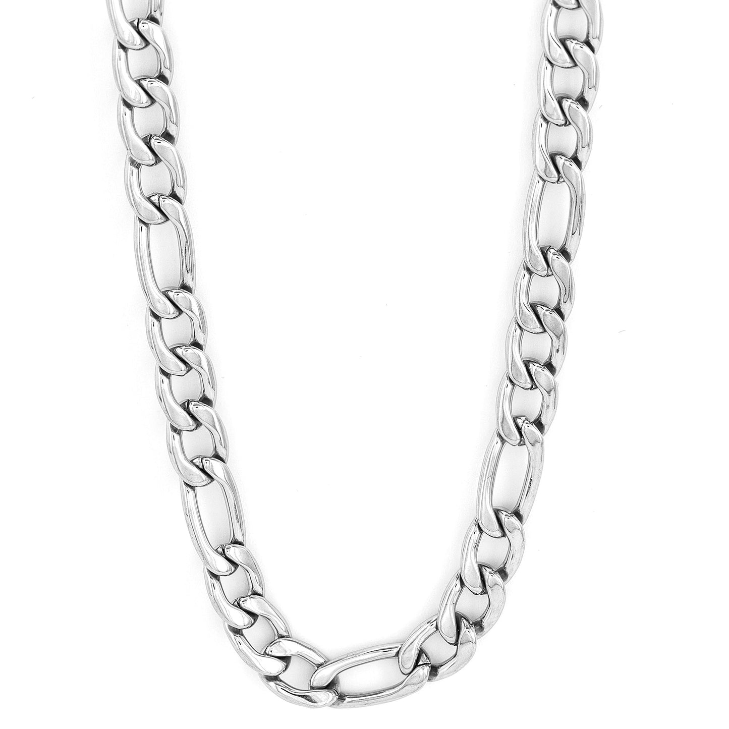 Men's Stainless Steel Polished Figaro Chain Necklace