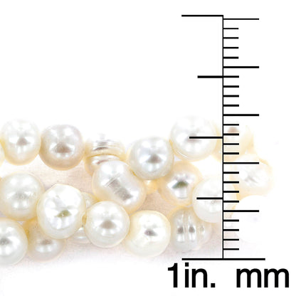 ELYA Women's Polished Freshwater Pearl Stainless Steel Necklace - 16"