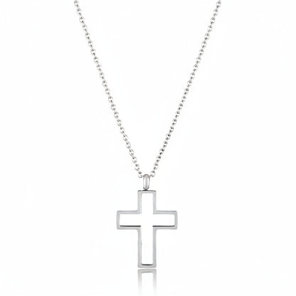 ELYA Women's Polished Open Cross Stainless Steel Necklace