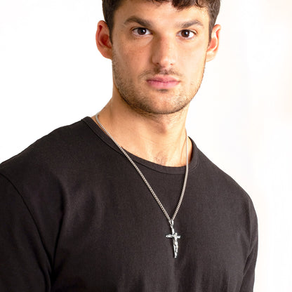 Men's Stainless Steel Crucifix Cross Pendant Necklace