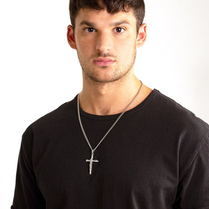 Men's Stainless Steel Crucifix Cross Pendant Necklace