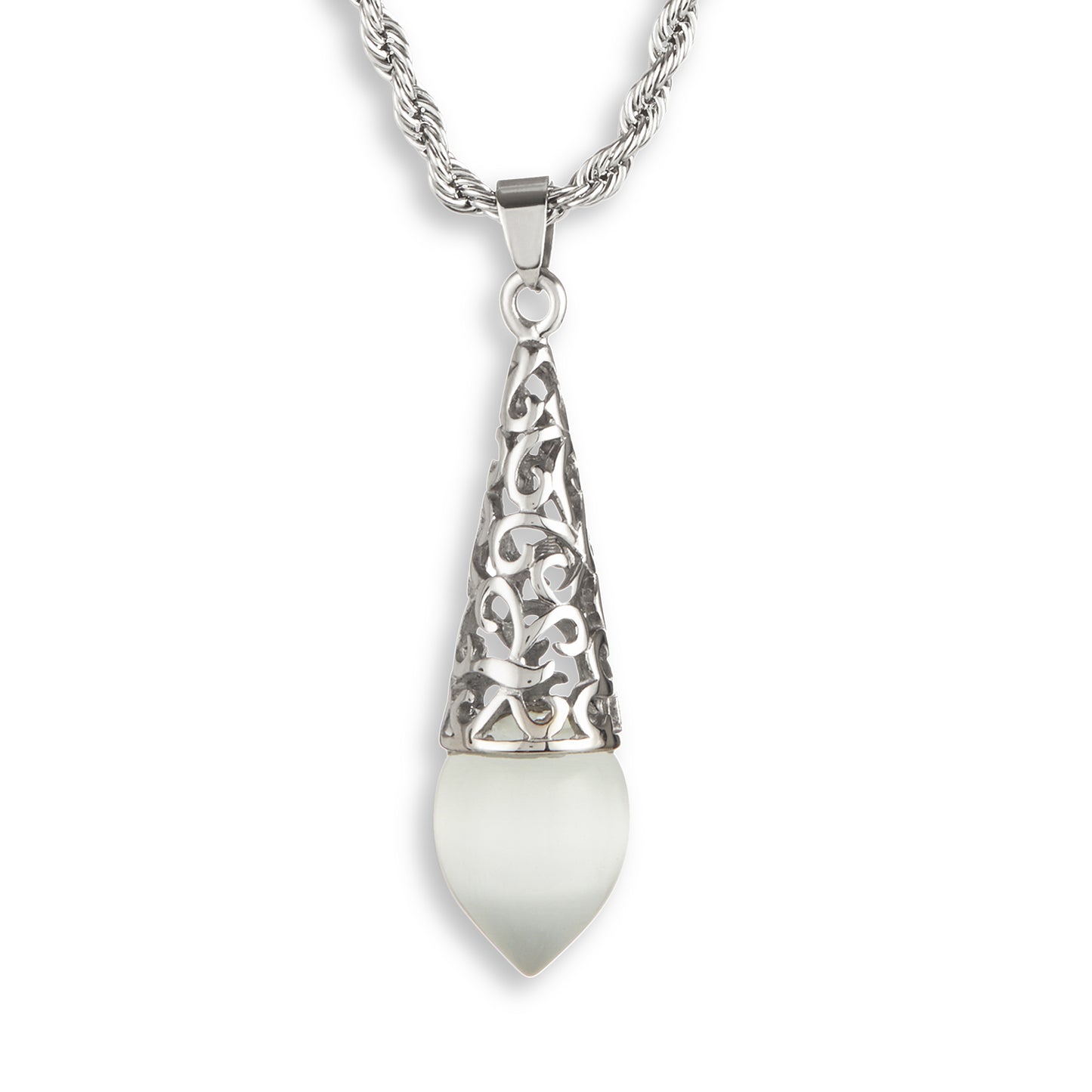ELYA Women's Cat's Eye Teardrop Stainless Steel Pendant