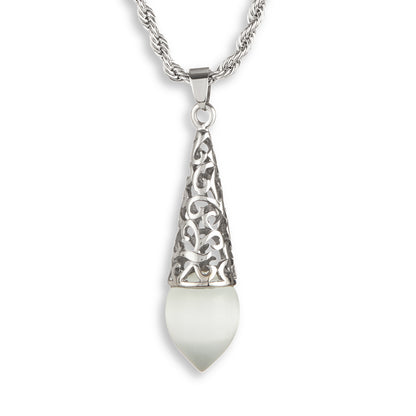 ELYA Women's Cat's Eye Teardrop Stainless Steel Pendant