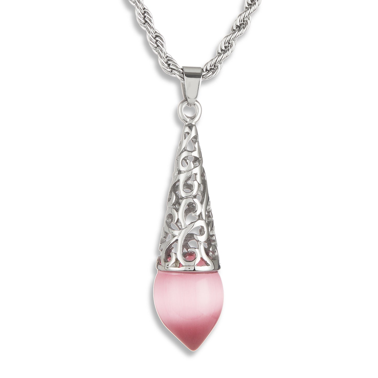 ELYA Women's Cat's Eye Teardrop Stainless Steel Pendant