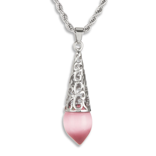 ELYA Women's Cat's Eye Teardrop Stainless Steel Pendant
