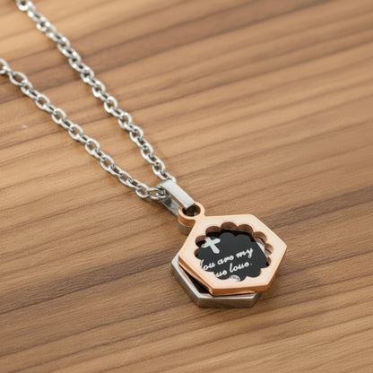 Women's Inspirational Rose Gold Plated Stainless Steel Necklace - 19"