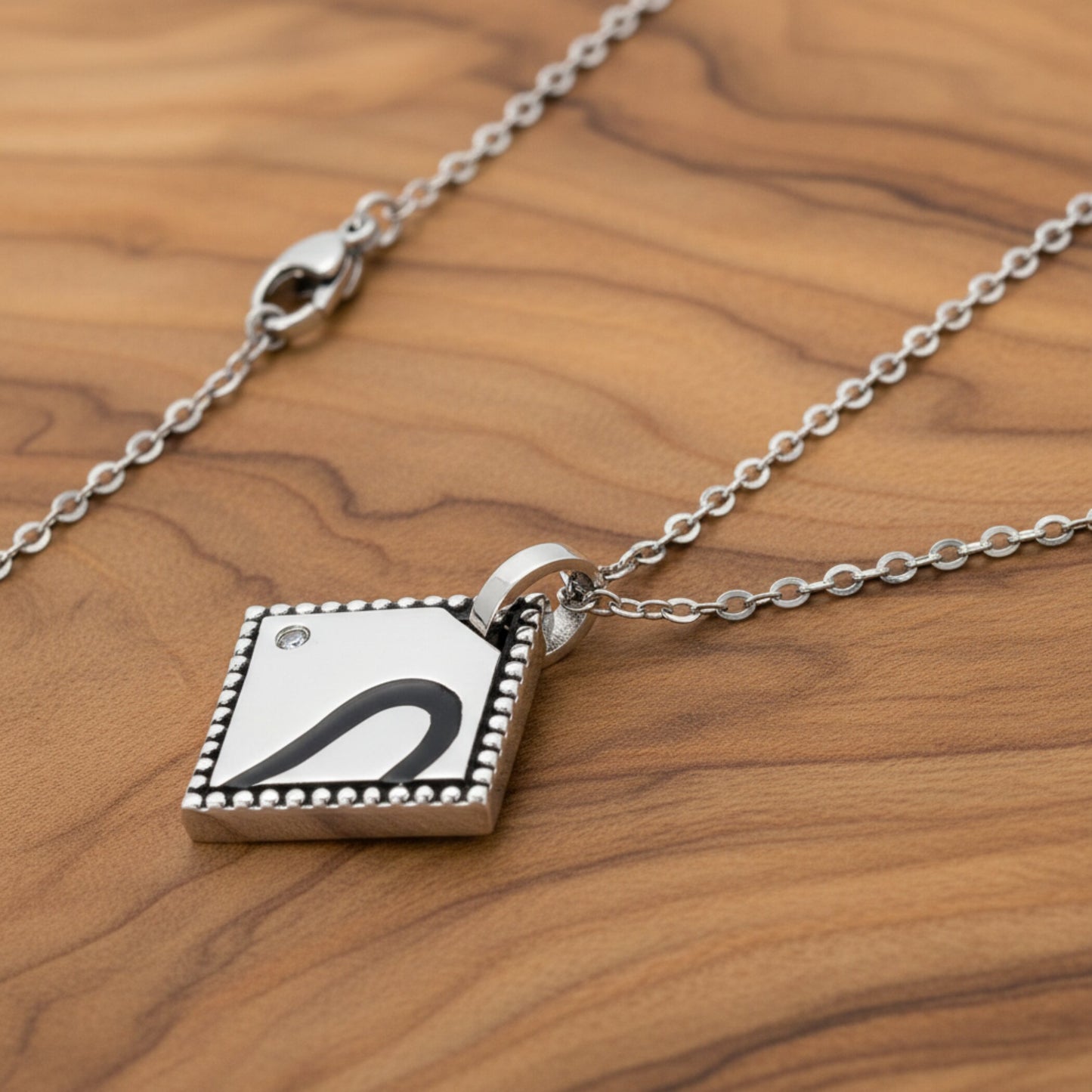 Women's Cubic Zirconia Half Heart Best Friend Stainless Steel Necklace - 18"